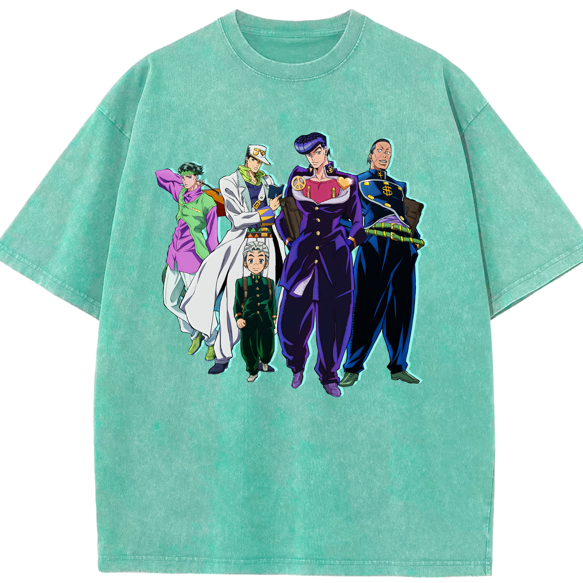 （画像用） ジョジョの奇妙な冒険 JoJo's Bizarre Adventure 綿100% ヴィンテージ風 半袖Tシャツ（フロントプリント）